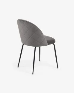 Ivonne Grey Velvet Chair | Kave Home -Quality Furniture Store CC0854J15 1V03