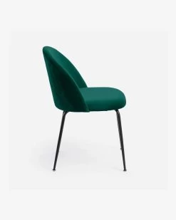 Ivonne Chair Velvet Dark Green And Black Metal | Kave Home -Quality Furniture Store CC0854J19 1V02