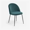 Ivonne Velvet Chair In Green And Black Metal | Kave Home -Quality Furniture Store CC0854J20 1V01