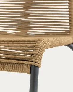 Lambton Stackable Chair In Brown Rope And Steel With Black Finish | Kave Home 17 Lambton Stackable Chair In Brown Rope And Steel With Black Finish | Kave Home -Quality Furniture Store CC0901J11 1D03