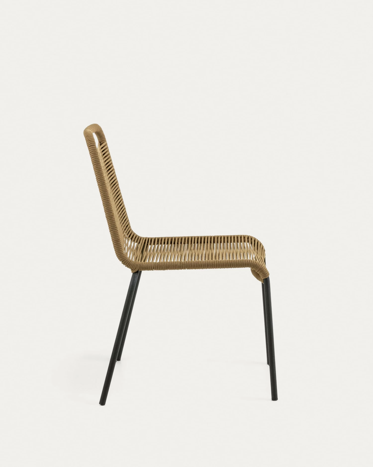 Lambton Stackable Chair In Brown Rope And Steel With Black Finish | Kave Home 8 Lambton Stackable Chair In Brown Rope And Steel With Black Finish | Kave Home - Image 6