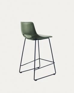 Green Synthetic Leather Zahara Barstool Height 65 Cm | Kave Home -Quality Furniture Store CC0912U06H 1V03