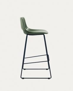 Green Synthetic Leather Zahara Barstool Height 76 Cm | Kave Home -Quality Furniture Store CC0912U06 1V02