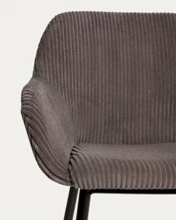 Konna Chair In Grey Wide Seam Corduroy | Kave Home -Quality Furniture Store CC0934LN15 1D01
