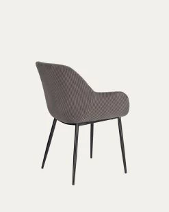 Konna Chair In Grey Wide Seam Corduroy | Kave Home -Quality Furniture Store CC0934LN15 1V03