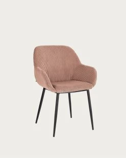 Konna Chair In Pink Wide Seam Corduroy | Kave Home