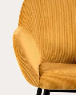 Konna Mustard Corduroy Chair | Kave Home -Quality Furniture Store CC0934PN81 1D01