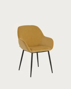 Konna Mustard Corduroy Chair | Kave Home