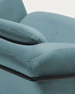 Brida Velvet Armchair In Turquoise With Steel Structure In Black Finish. | Kave Home -Quality Furniture Store CC0948JU20 1D01
