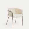 Runnie White Chair With Steel Legs In A Copper Finish | Kave Home -Quality Furniture Store CC0984J05 1V01