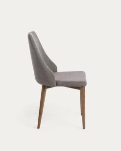 Rosie Light Grey Chair With Solid Ash Legs With Dark Finish | Kave Home -Quality Furniture Store CC0986PK03 1V02