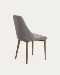 Rosie Light Grey Chair With Solid Ash Legs With Dark Finish | Kave Home -Quality Furniture Store CC0986PK03 1V03