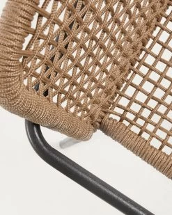 Ellen Stackable Chair In Beige Cord With Galvanised Steel | Kave Home -Quality Furniture Store CC1011J12 1D02
