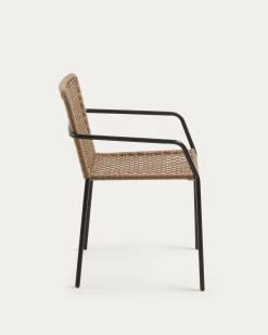 Ellen Stackable Chair In Beige Cord With Galvanised Steel | Kave Home -Quality Furniture Store CC1011J12 1V02