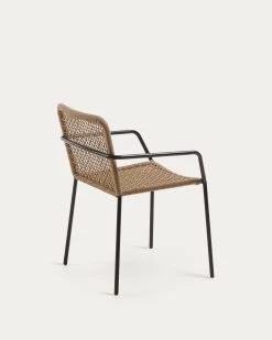 Ellen Stackable Chair In Beige Cord With Galvanised Steel | Kave Home -Quality Furniture Store CC1011J12 1V03