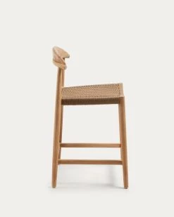 Nina Stool In Solid Acacia Wood Height 62 Cm | Kave Home -Quality Furniture Store CC1024J12 1V02