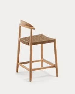 Nina Stool In Solid Acacia Wood Height 62 Cm | Kave Home -Quality Furniture Store CC1024J12 1V03