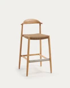 Nina Stool In Solid Acacia Wood Height 76 Cm | Kave Home