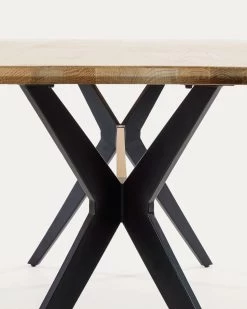Amethyst Oak Veneer Table With A Whitewashed Finish And Black Steel Legs 160 X 90 Cm | Kave Home 12 Amethyst Oak Veneer Table With A Whitewashed Finish And Black Steel Legs 160 X 90 Cm | Kave Home -Quality Furniture Store CC1047M33 1D02