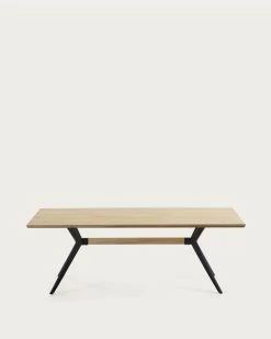 Amethyst Oak Veneer Table With A Whitewashed Finish And Black Steel Legs 160 X 90 Cm | Kave Home 13 Amethyst Oak Veneer Table With A Whitewashed Finish And Black Steel Legs 160 X 90 Cm | Kave Home -Quality Furniture Store CC1047M33 1V02