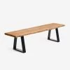 Alaia Bench In Solid Natural Acacia Wood With Black Steel Legs 200 Cm | Kave Home -Quality Furniture Store CC1079M43 1V01