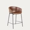 Brown Synthetic Leather Yvette Barstool Height 65 Cm | Kave Home