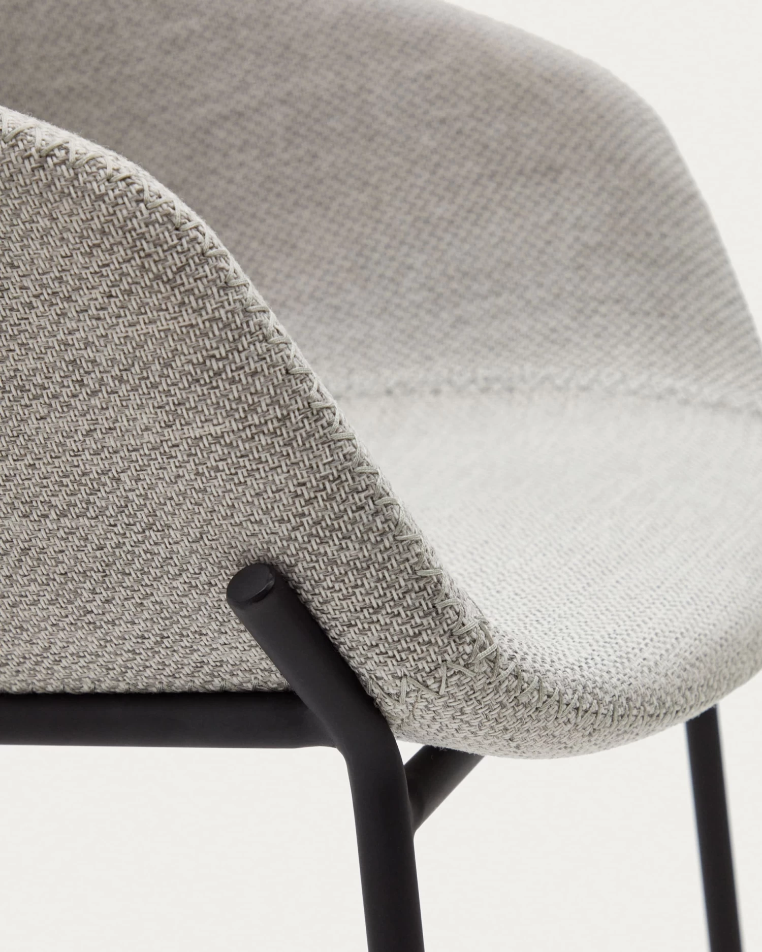 Yvette Light Grey Stool With Steel In A Black Finish Height 65 Cm | Kave Home 4 Yvette Light Grey Stool With Steel In A Black Finish Height 65 Cm | Kave Home - Image 2