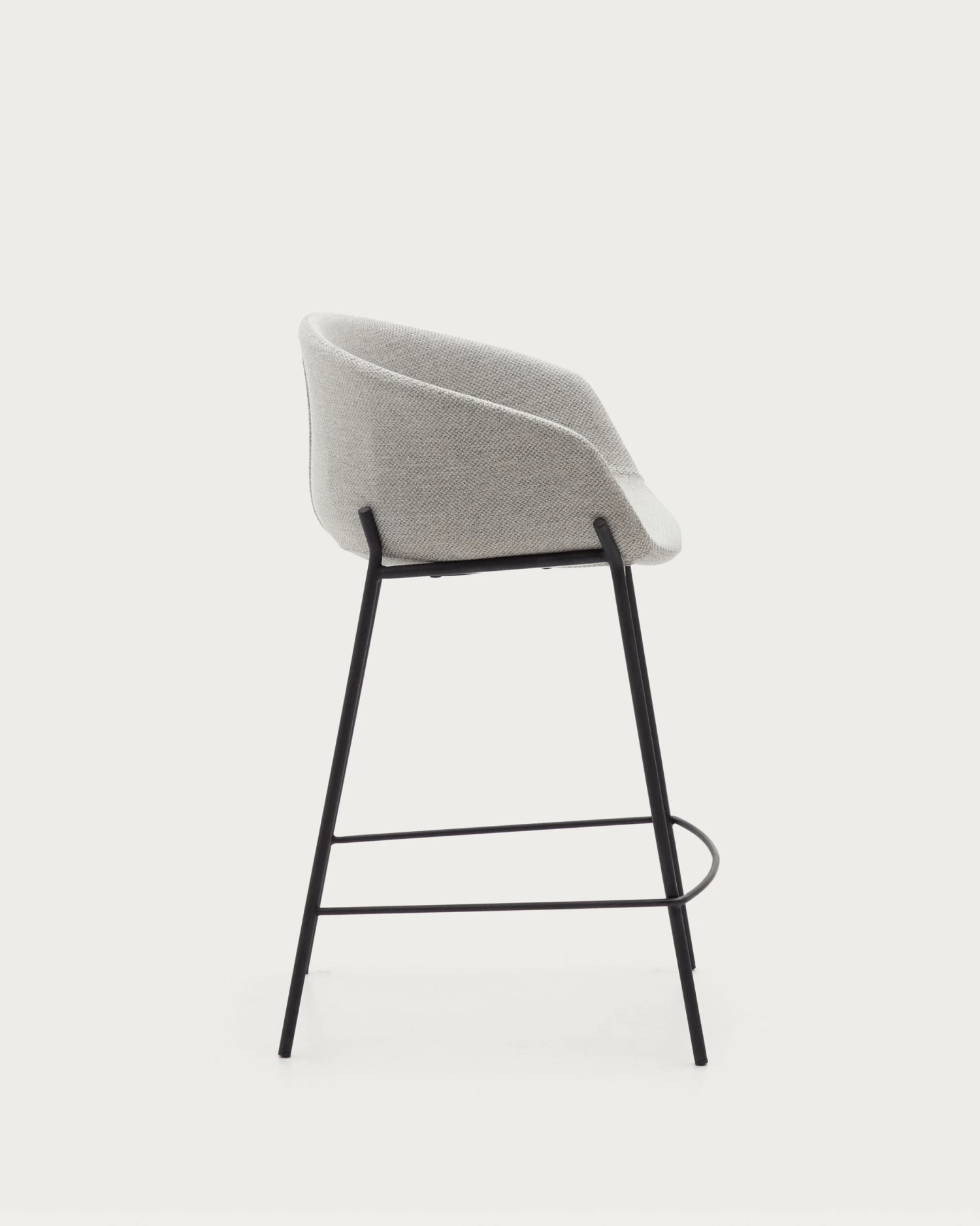 Yvette Light Grey Stool With Steel In A Black Finish Height 65 Cm | Kave Home 6 Yvette Light Grey Stool With Steel In A Black Finish Height 65 Cm | Kave Home - Image 4