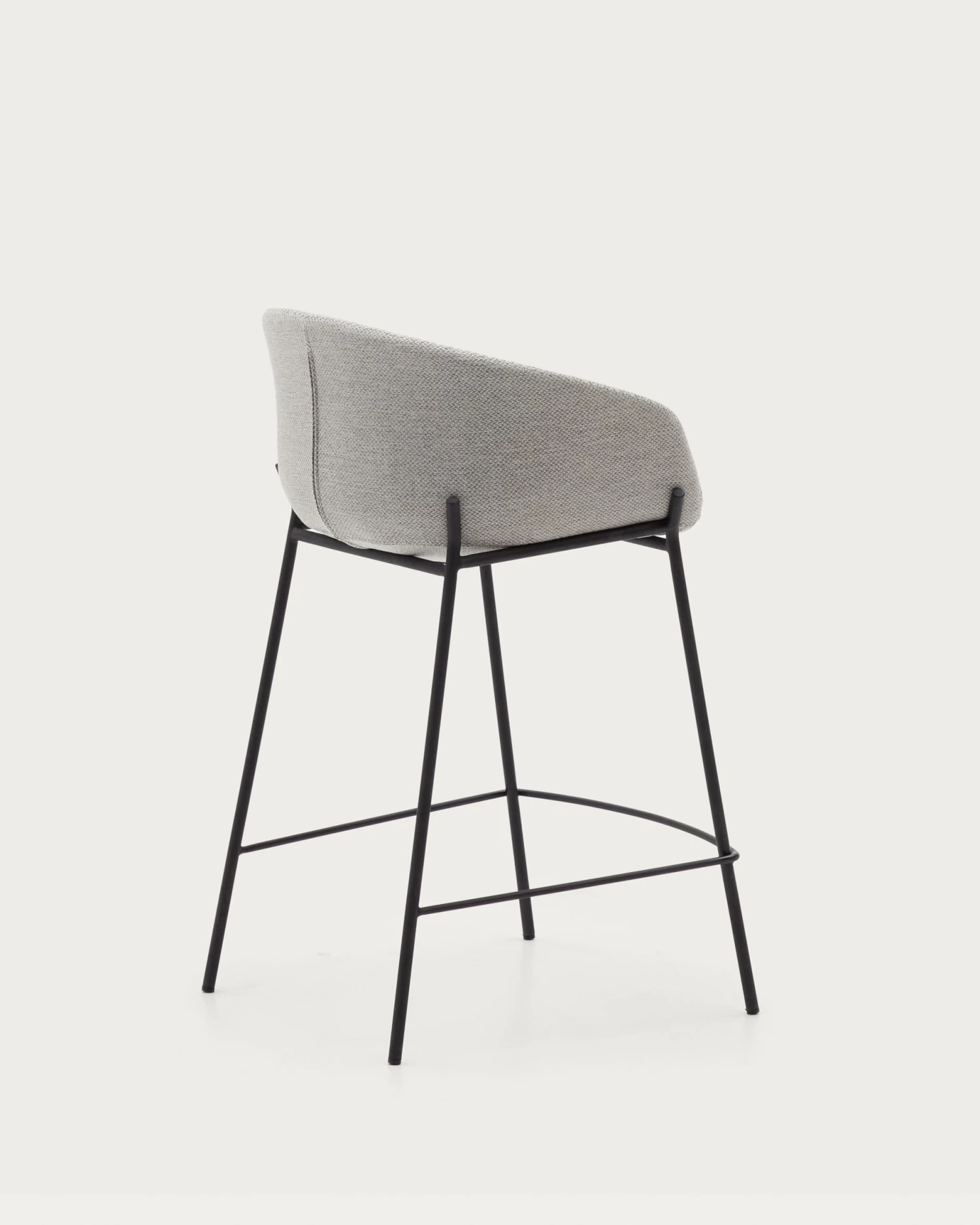 Yvette Light Grey Stool With Steel In A Black Finish Height 65 Cm | Kave Home 8 Yvette Light Grey Stool With Steel In A Black Finish Height 65 Cm | Kave Home - Image 6