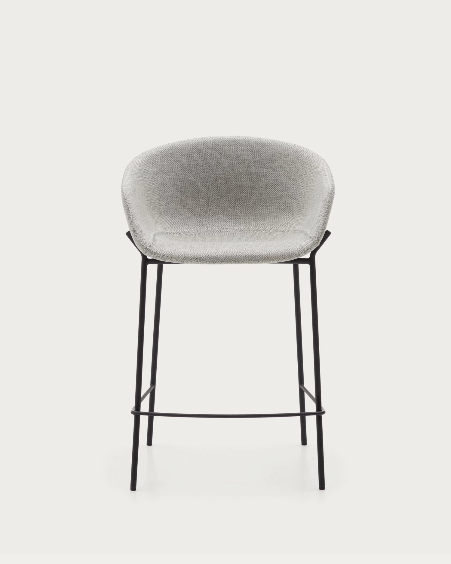 Yvette Light Grey Stool With Steel In A Black Finish Height 65 Cm | Kave Home 9 Yvette Light Grey Stool With Steel In A Black Finish Height 65 Cm | Kave Home - Image 7