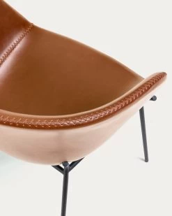 Chair Synthetic Leather Yvette Brown | Kave Home 13 Chair Synthetic Leather Yvette Brown | Kave Home -Quality Furniture Store CC1084U10 1D01