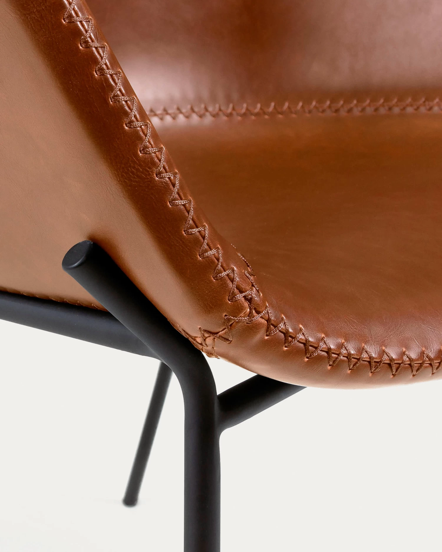 Chair Synthetic Leather Yvette Brown | Kave Home 7 Chair Synthetic Leather Yvette Brown | Kave Home - Image 5