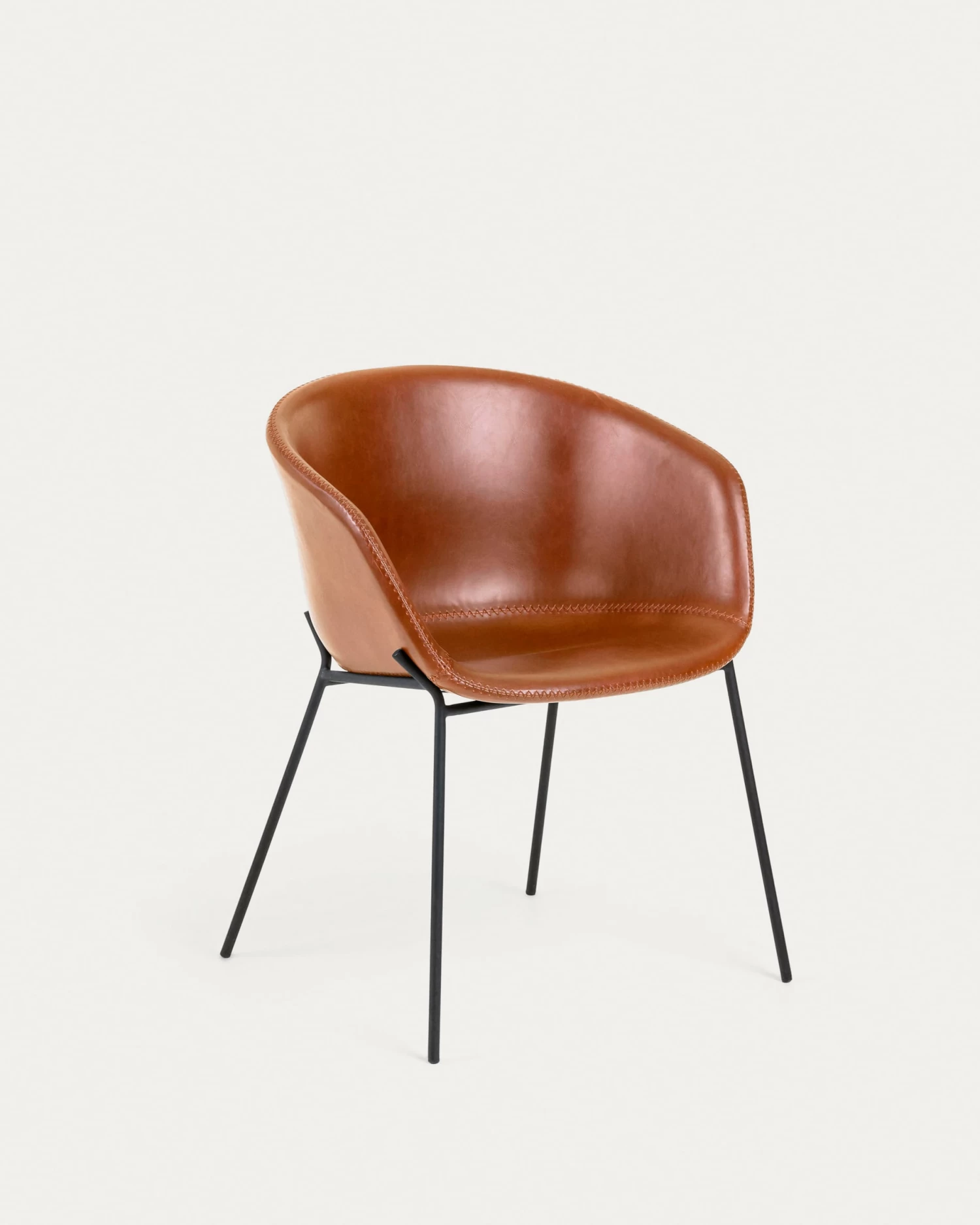 Chair Synthetic Leather Yvette Brown | Kave Home 3 Chair Synthetic Leather Yvette Brown | Kave Home