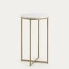 Sheffield Side Table In White Marble And Golden Steel Legs Ã 43 Cm | Kave Home -Quality Furniture Store CC1103PR05 1V01