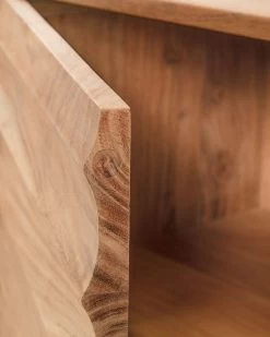 Delsie Solid Acacia Wood 3 Door Sideboard With Black Finish Steel 147 X 81 Cm | Kave Home -Quality Furniture Store CC1129M46 1D03