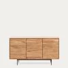Delsie Solid Acacia Wood 3 Door Sideboard With Black Finish Steel 147 X 81 Cm | Kave Home 2 Delsie Solid Acacia Wood 3 Door Sideboard With Black Finish Steel 147 X 81 Cm | Kave Home -Quality Furniture Store CC1129M46 1V01