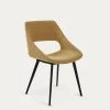 Hest Mustard Chair With Steel Legs With Black Finish | Kave Home -Quality Furniture Store CC1149PK81 1V01