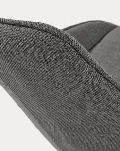 Jenna Dark Grey Swivel Chair With Steel Legs With Black Finish | Kave Home -Quality Furniture Store CC1154PK15 1D01