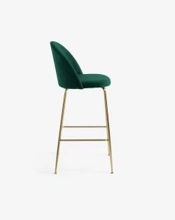 Green Velvet Ivonne Stool Height 65 Cm | Kave Home -Quality Furniture Store CC1161JU19H 1V02