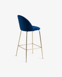 Blue Velvet Ivonne Stool Height 65 Cm | Kave Home -Quality Furniture Store CC1161JU25H 1V03
