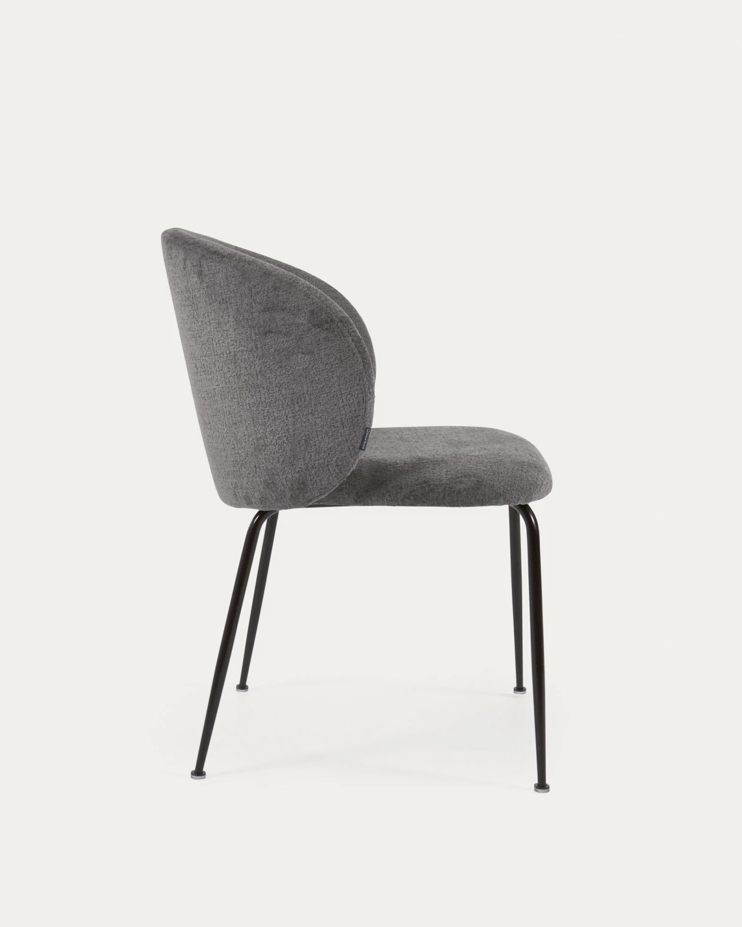 Minna Chenille Chair In Grey With Steel Legs In A Black Finish | Kave Home 8 Minna Chenille Chair In Grey With Steel Legs In A Black Finish | Kave Home - Image 6