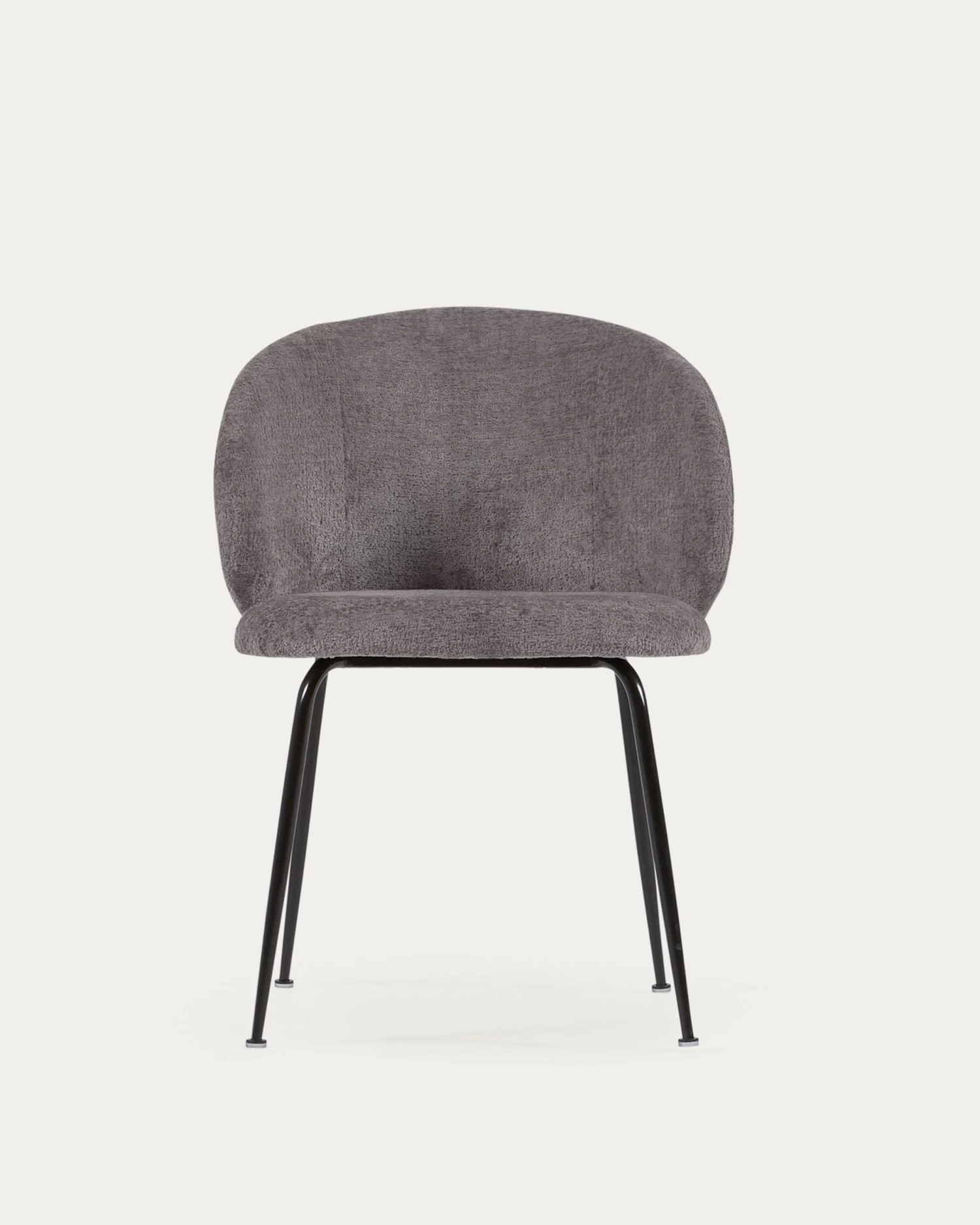 Minna Chenille Chair In Grey With Steel Legs In A Black Finish | Kave Home 11 Minna Chenille Chair In Grey With Steel Legs In A Black Finish | Kave Home - Image 9