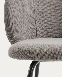 Minna Light Grey Chair With Steel Legs With Black Finish | Kave Home -Quality Furniture Store CC1167PK03 1D02