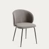 Minna Light Grey Chair With Steel Legs With Black Finish | Kave Home 1 Minna Light Grey Chair With Steel Legs With Black Finish | Kave Home -Quality Furniture Store CC1167PK03 1V01