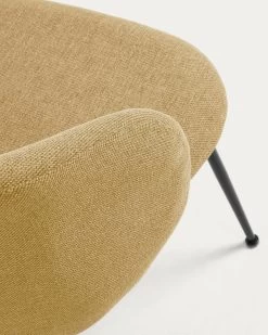 Minna Mustard Chair With Steel Legs With Black Finish | Kave Home -Quality Furniture Store CC1167PK81 1D01