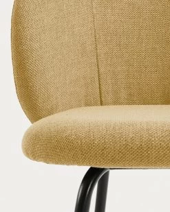Minna Mustard Chair With Steel Legs With Black Finish | Kave Home -Quality Furniture Store CC1167PK81 1D02