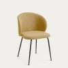 Minna Mustard Chair With Steel Legs With Black Finish | Kave Home -Quality Furniture Store CC1167PK81 1V01