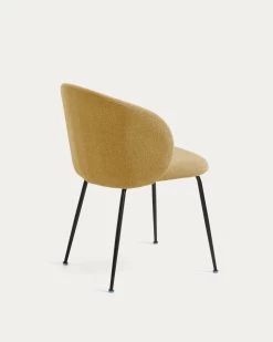 Minna Mustard Chair With Steel Legs With Black Finish | Kave Home -Quality Furniture Store CC1167PK81 1V03