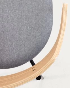 Olympia Stackable Chair In Oak Veneer And Steel With Black Finish | Kave Home 17 Olympia Stackable Chair In Oak Veneer And Steel With Black Finish | Kave Home -Quality Furniture Store CC1173J03 1D03