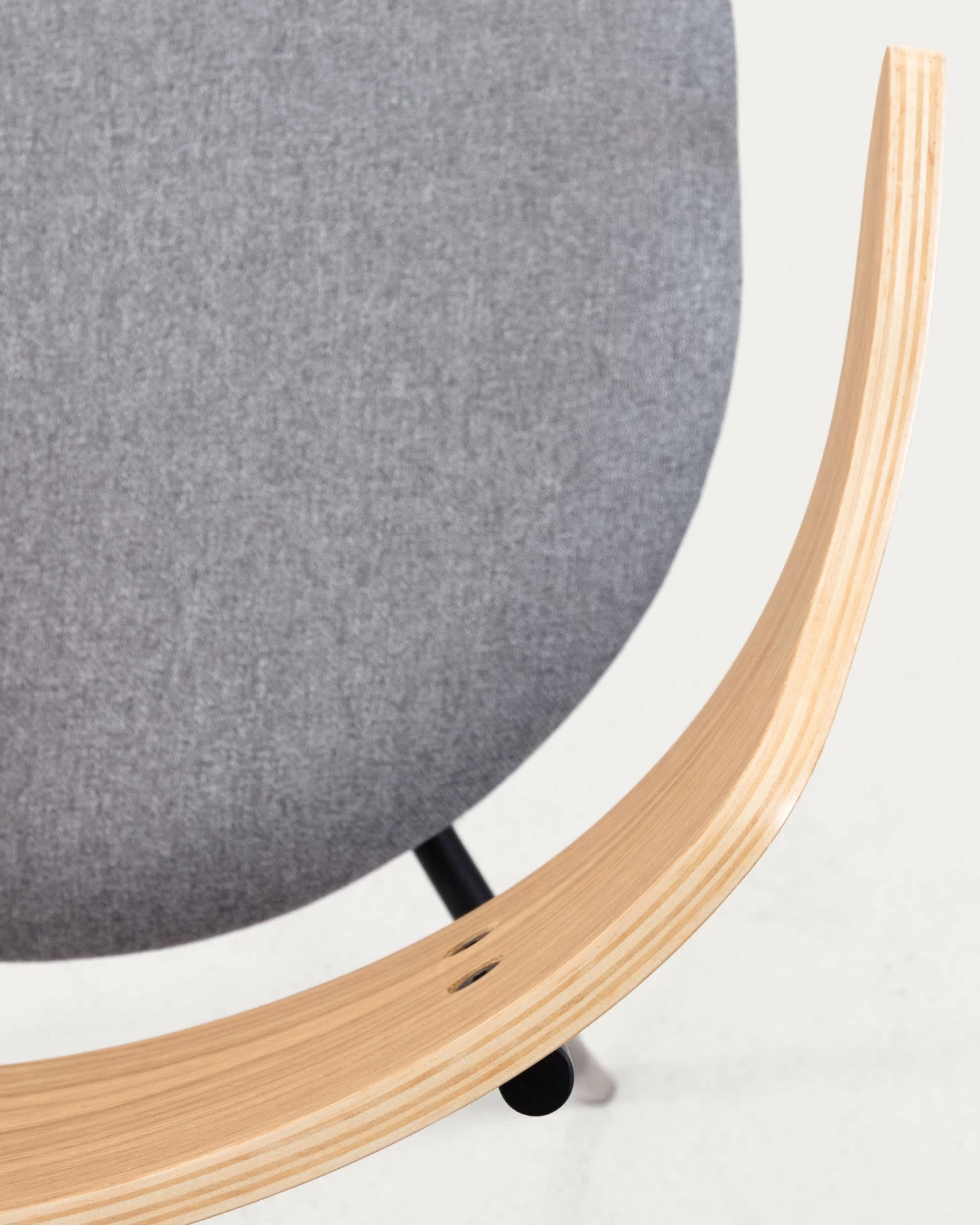 Olympia Stackable Chair In Oak Veneer And Steel With Black Finish | Kave Home 9 Olympia Stackable Chair In Oak Veneer And Steel With Black Finish | Kave Home - Image 7